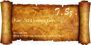 Tar Szilveszter névjegykártya