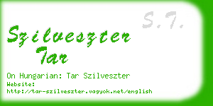 szilveszter tar business card